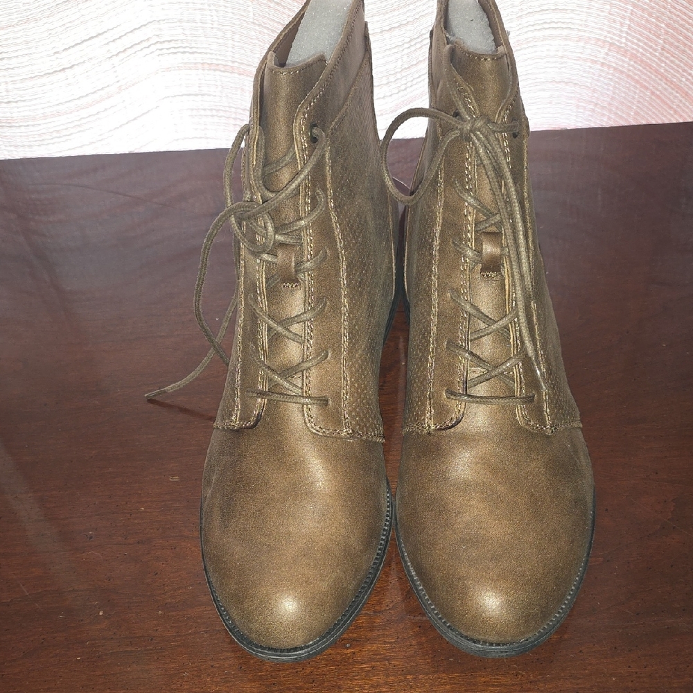 Brown Lace-Up Ankle Boots